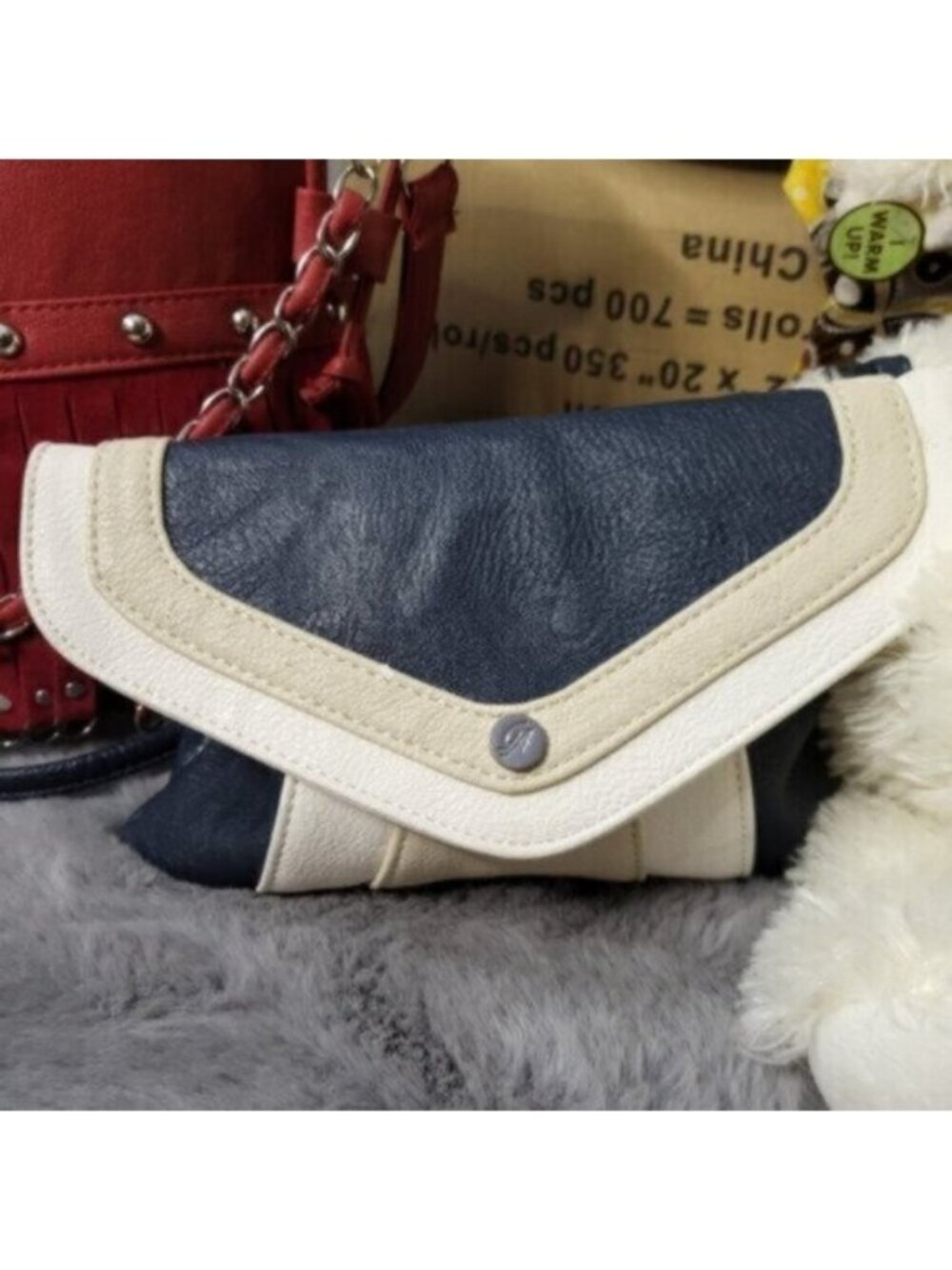 Grace Adele Blue white cream clutch cross body mini purse BUNDLE & SAVE 30%
